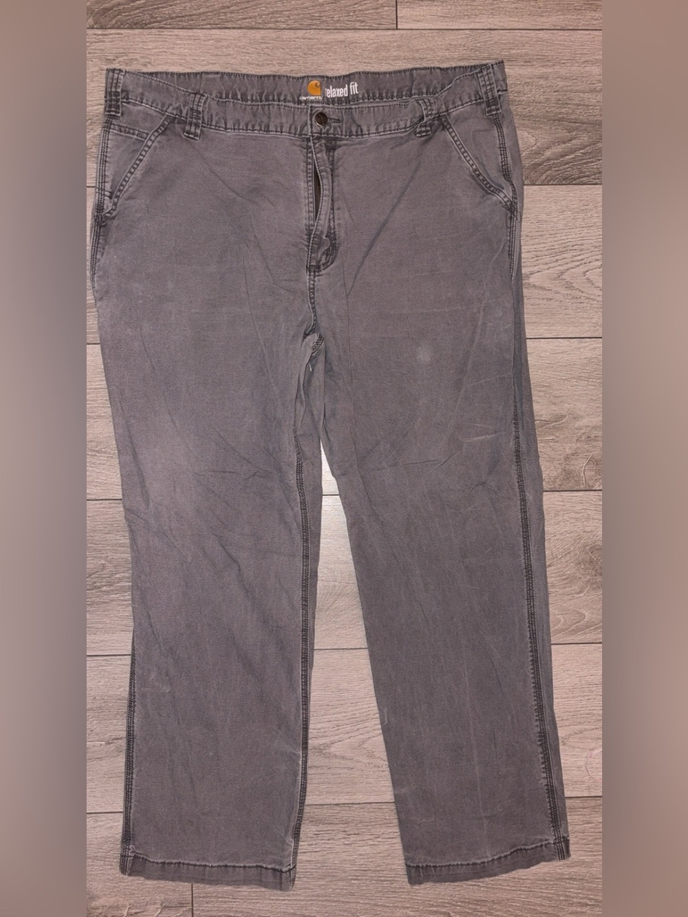 Carhartt Men’s Work Pants Size 42x30 Gray Relaxed Fit *spots